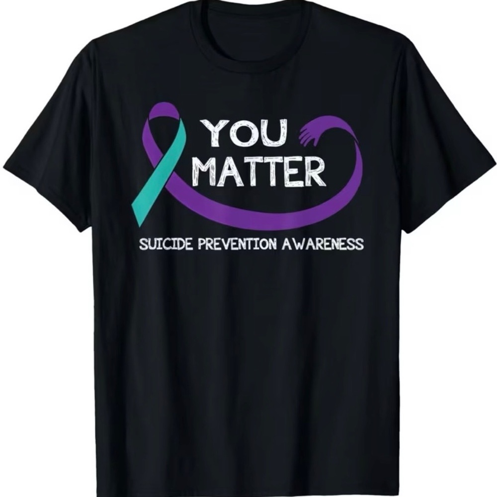 Black Suicide Prevention Awareness T-Shirt - Picture 2 of 2